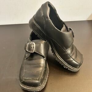 Kenneth Cole Reaction Boys Black Dress Shoes Velcro with Buckle size 13M loafers